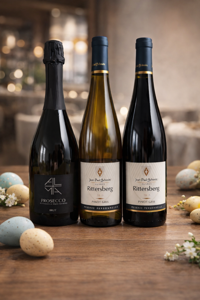 Paasdiner wijnpakket met Prosecco, Pinot Gris en Pinot Noir van Jean Paul Schmitt